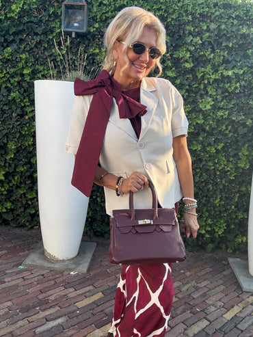 Broek Bordeaux Beige Drop