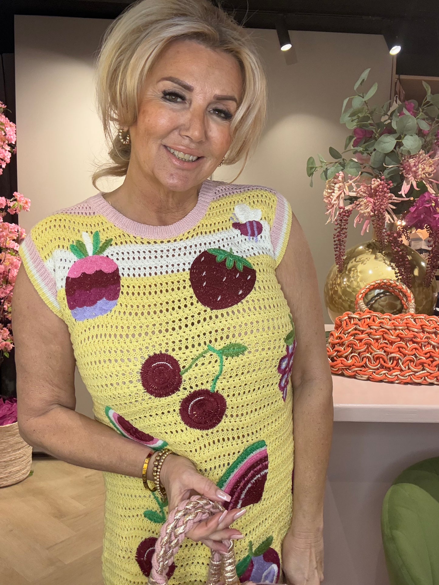 Jurk gehaakt Fruits Geel