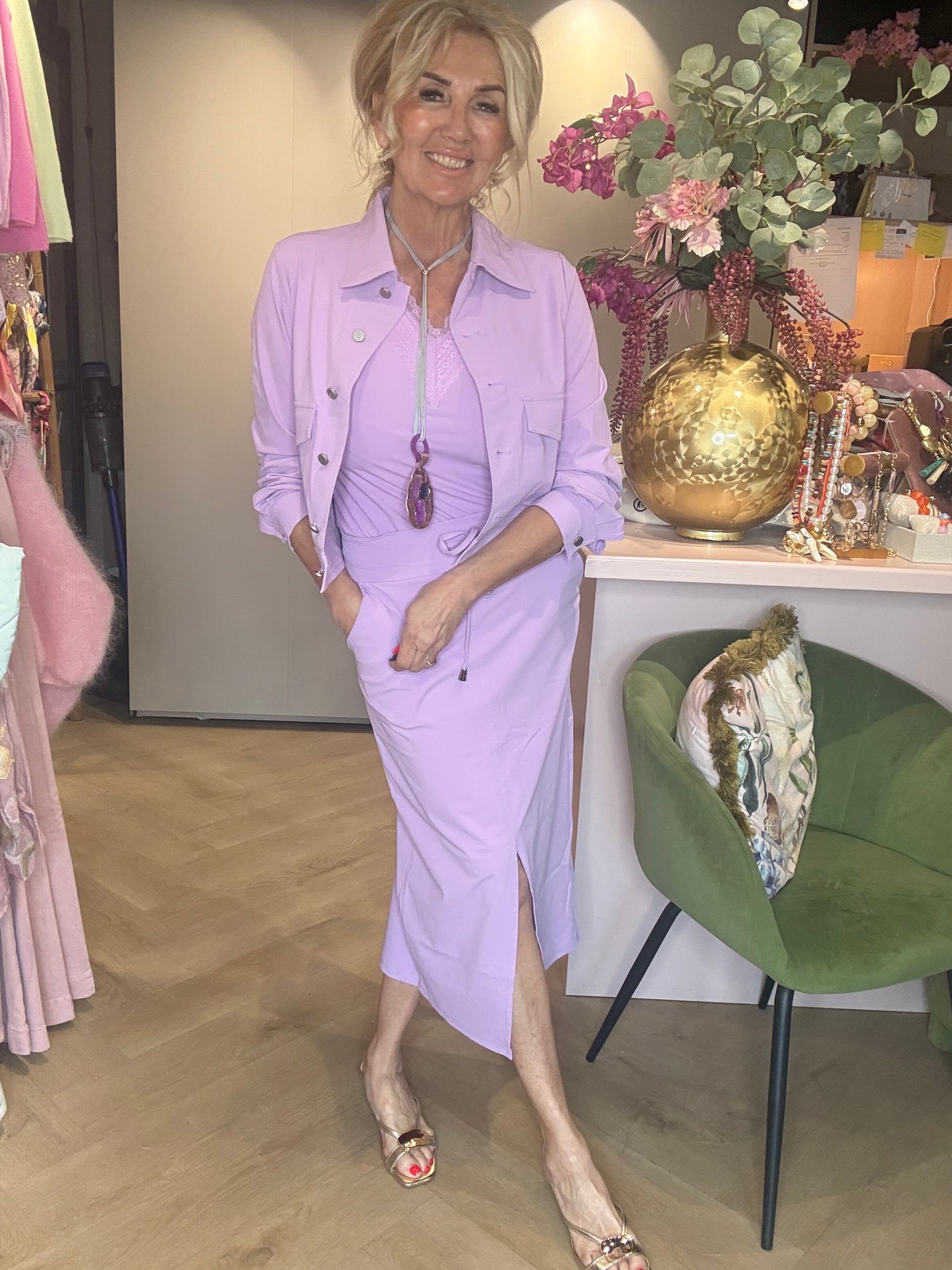 Veste Mi Piace Courte Lilas Lait MP202348