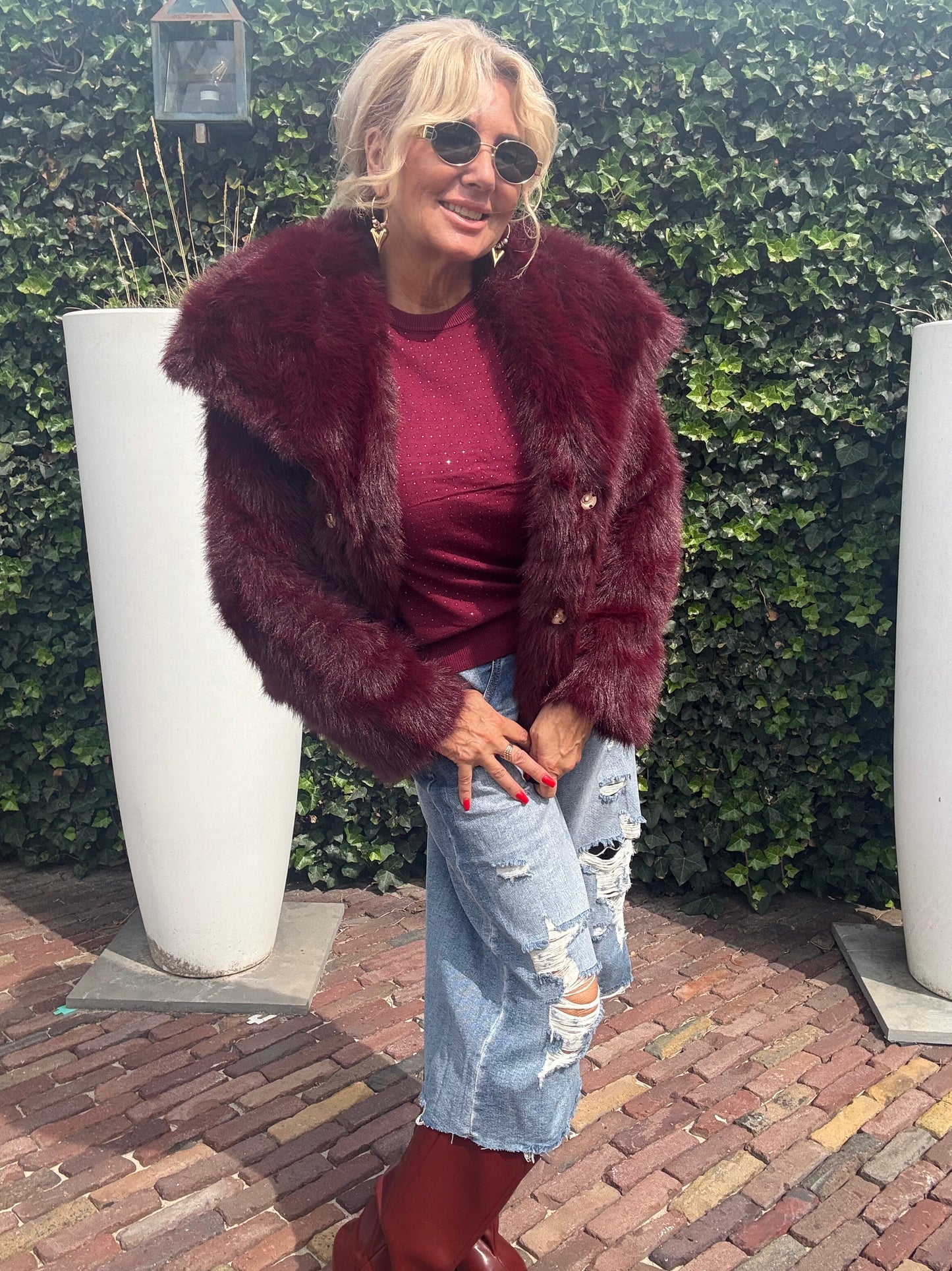 Fake furr Bordeaux