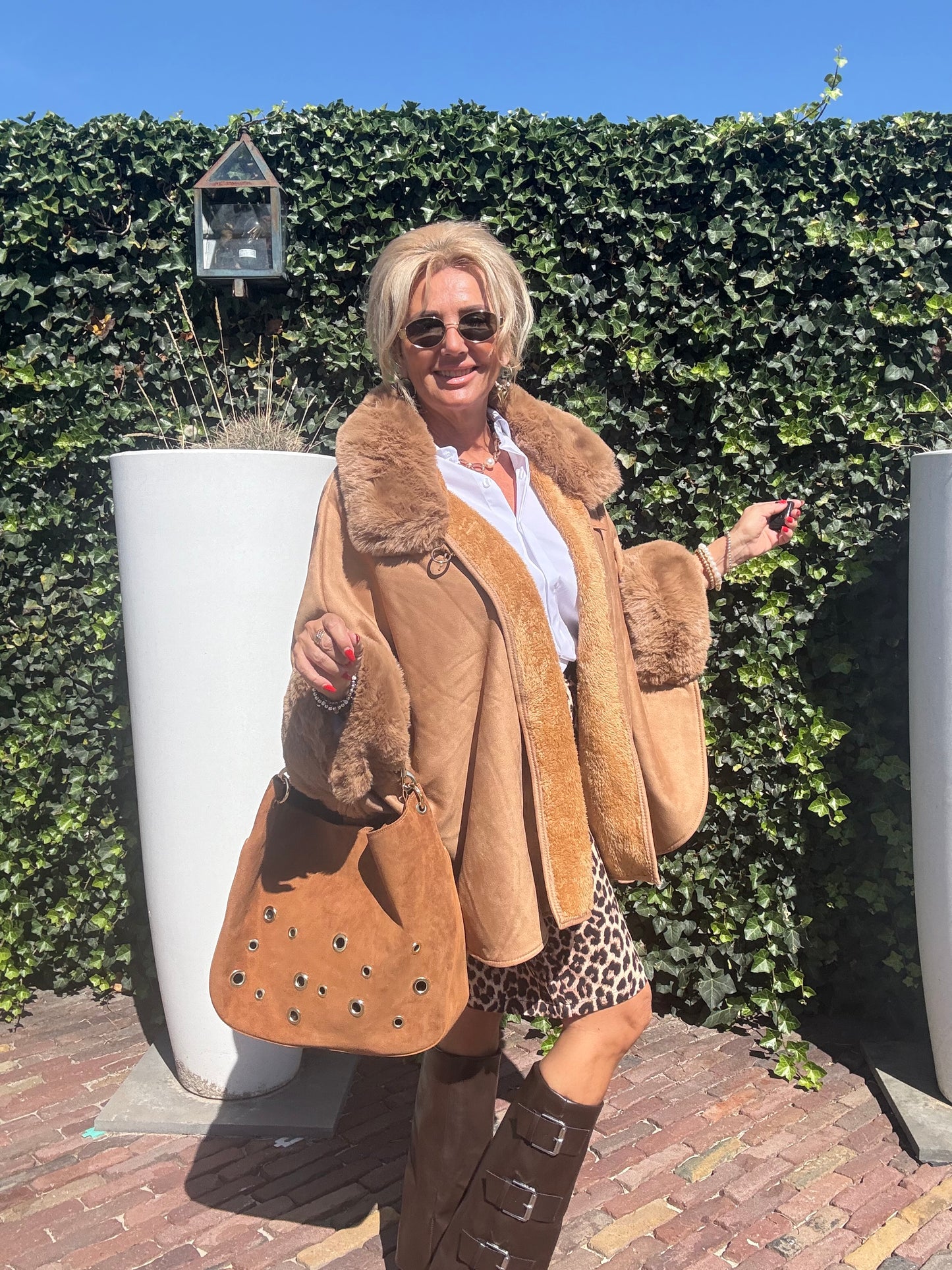 Poncho Camel Bont