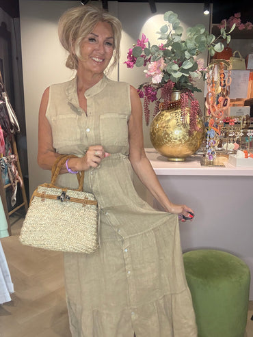 Linnen jurk Camel paris