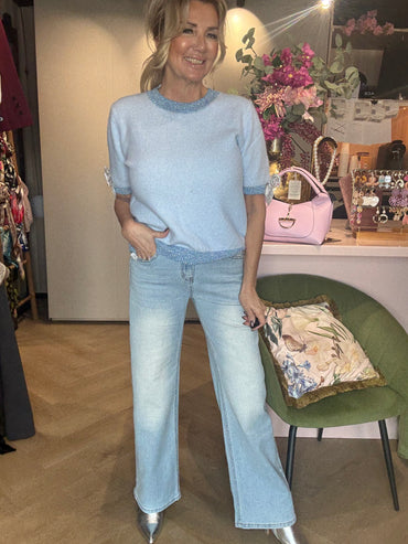 Pull Nœud Bleu clair