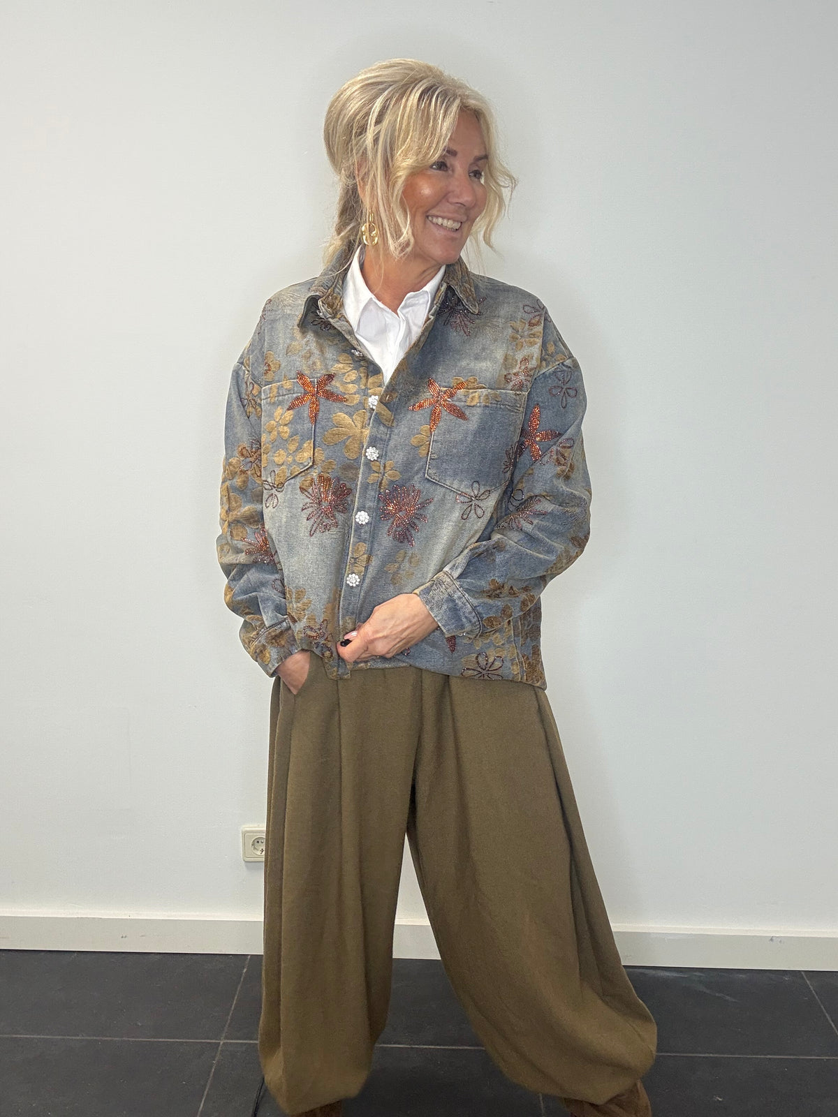 Blouse jeans Bleach Flower