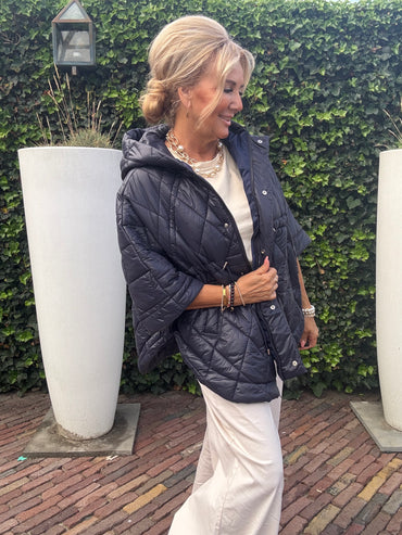 Bodywarmer Puffy Cape dark blauw