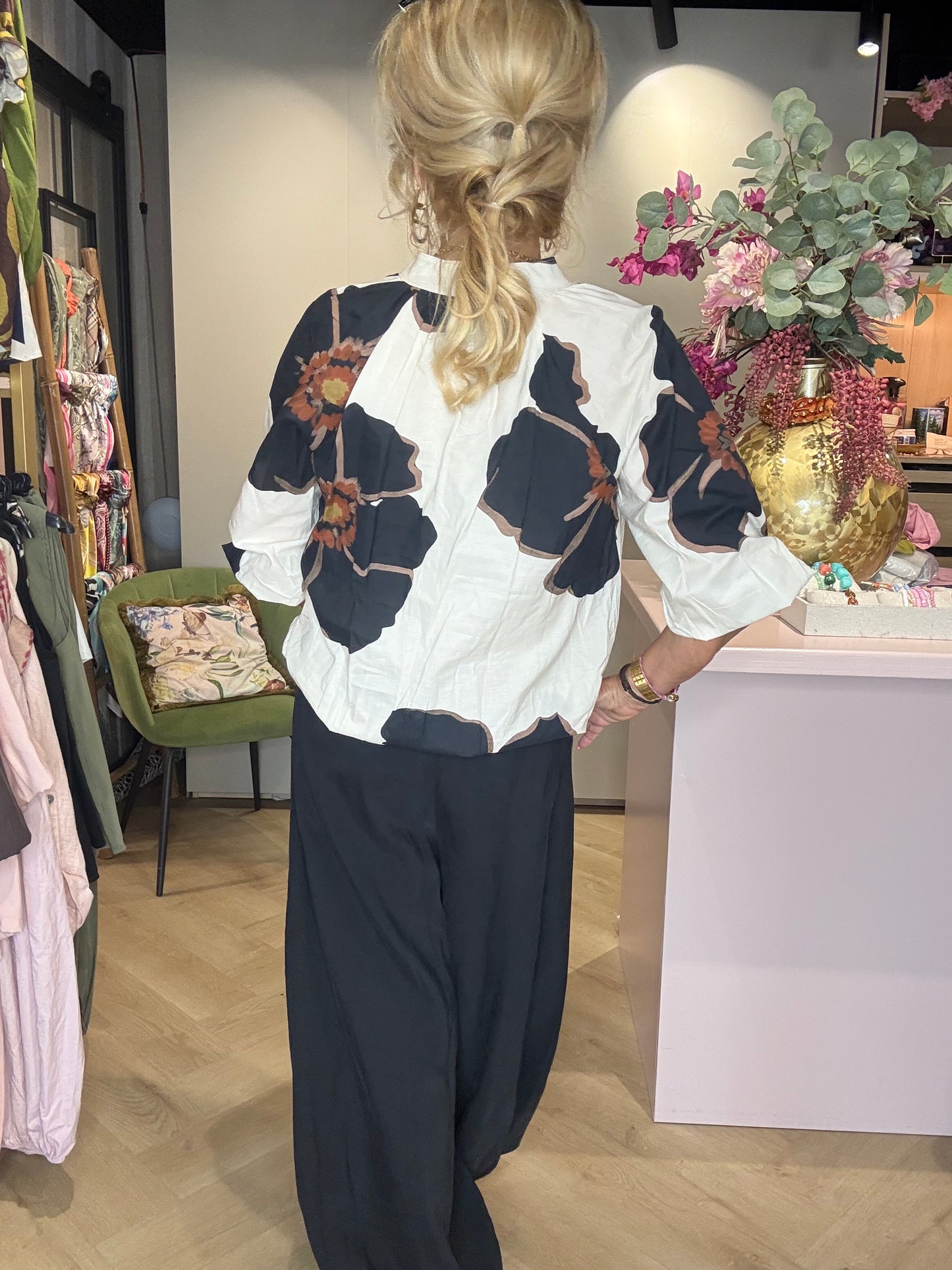 Blouson Flower ballon zwart