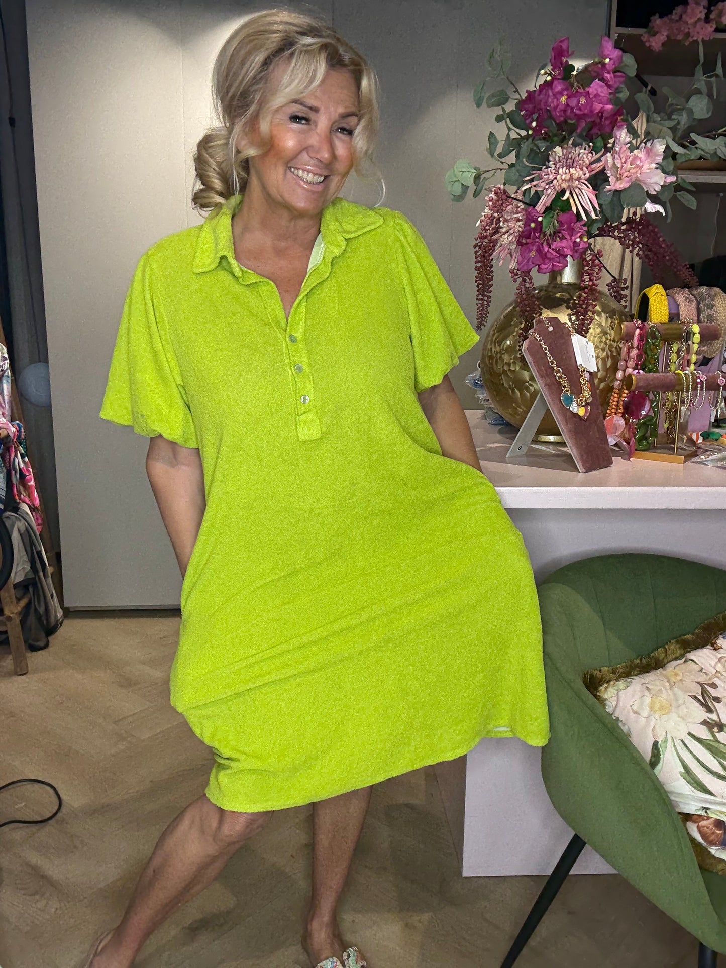 🌸 Terry Breeze Dress 🌸 Appeltjes Groen