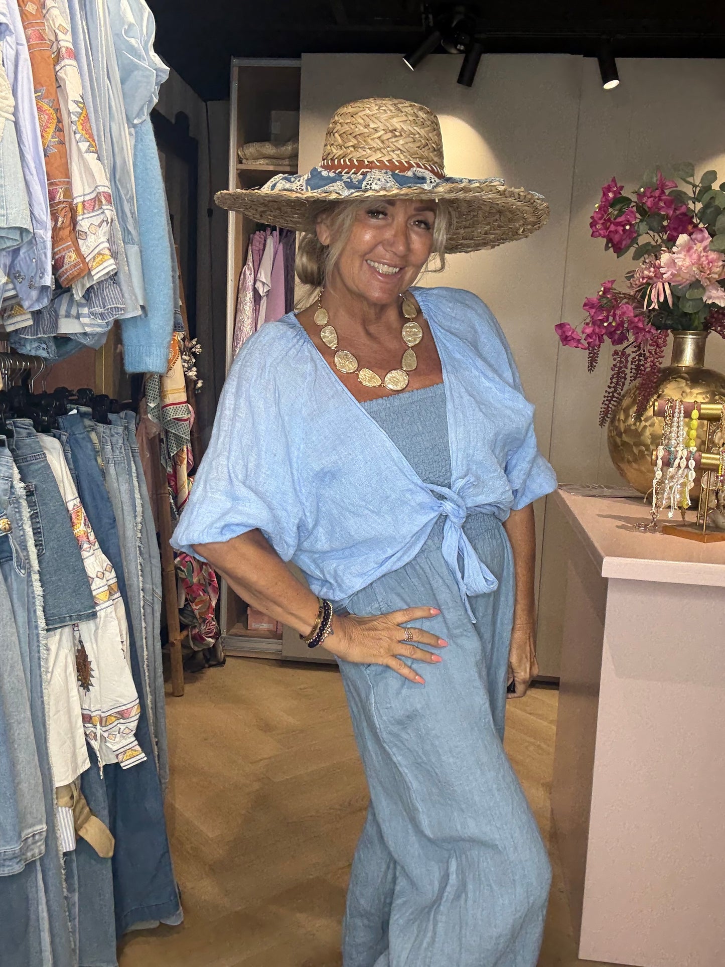 Blouse Tie Light Bleu
