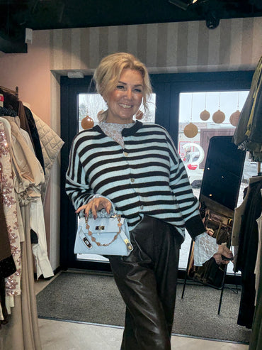 Vestje streep Licht blauw Bruin