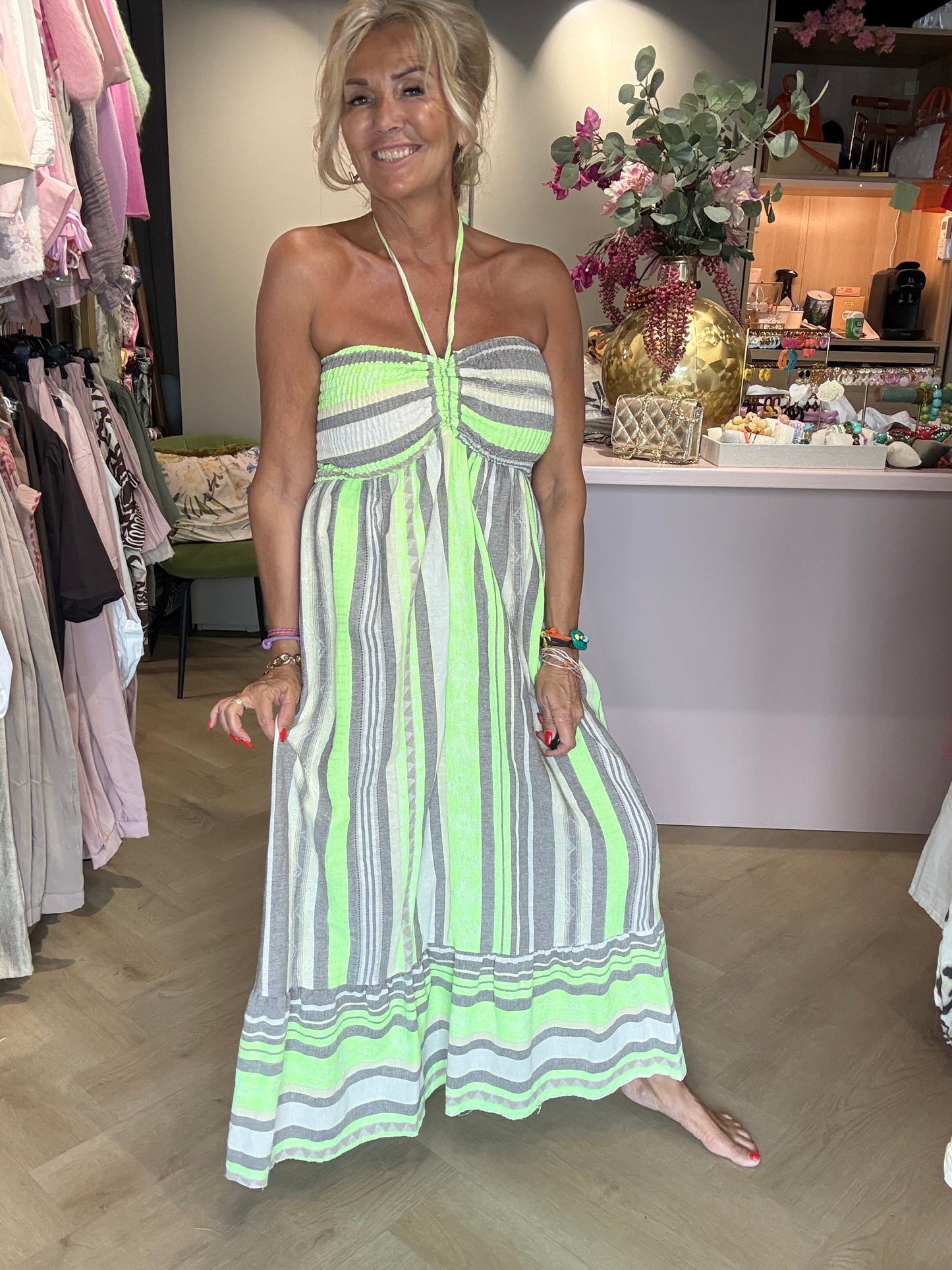 Jurk Florida Groen Taupe