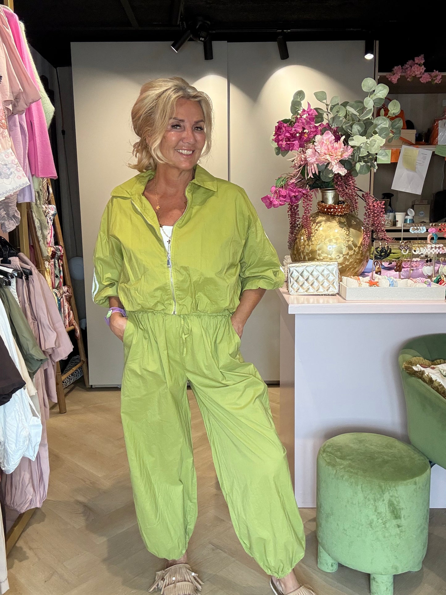 Pantalon sarouel modèle Matcha en coton doux