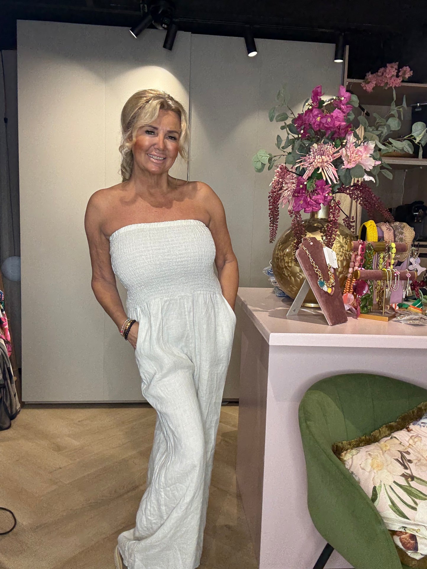 🌿Jumpsuit Strapless ‘Summer Ease’ 🌿 Beige