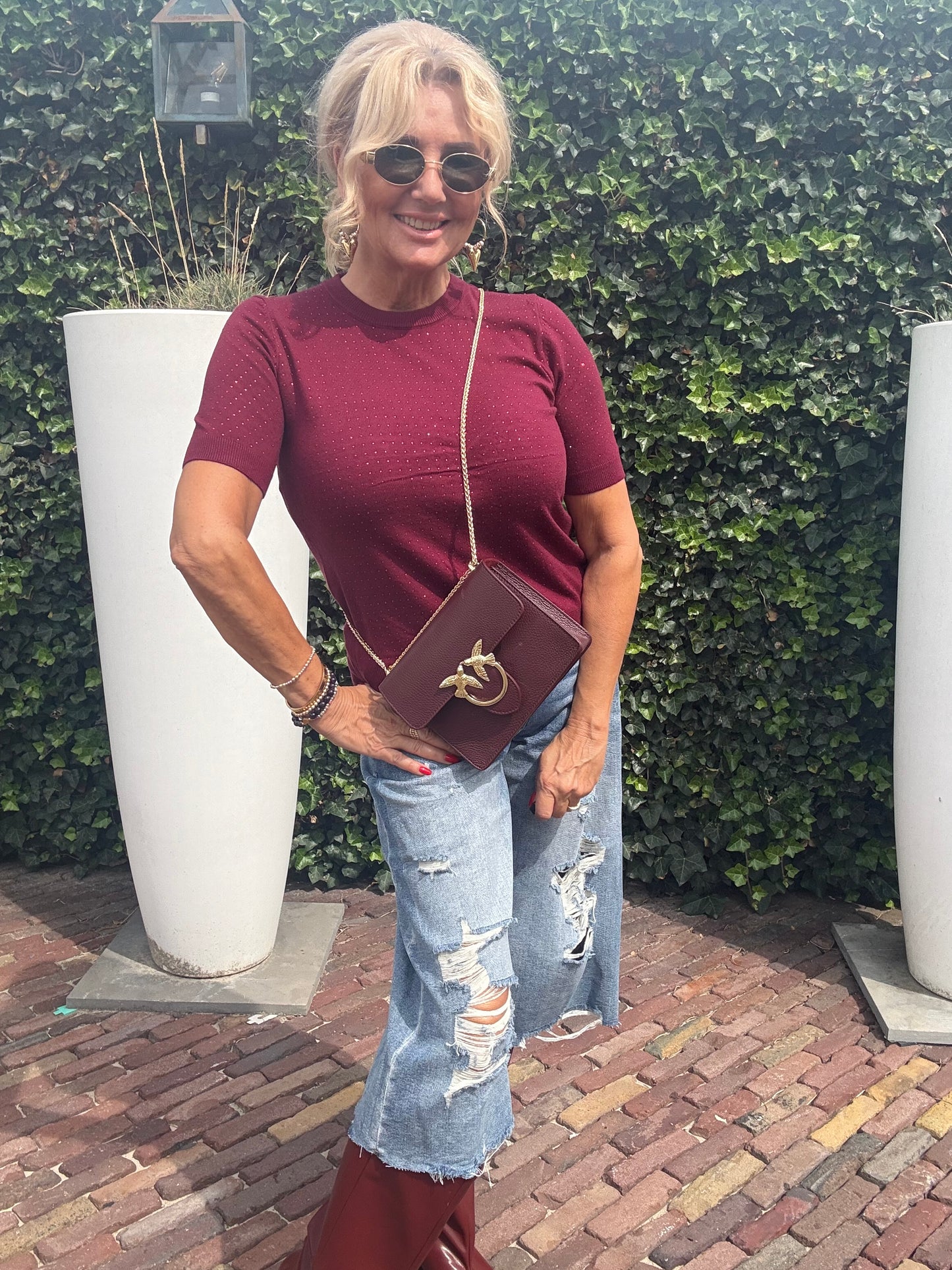Glitter Knit Top ✨Bordeaux