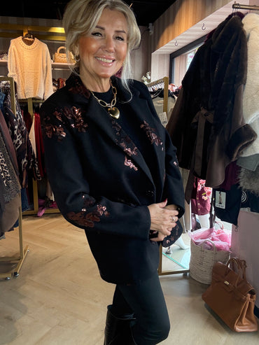 Blazer Zwart Fleur