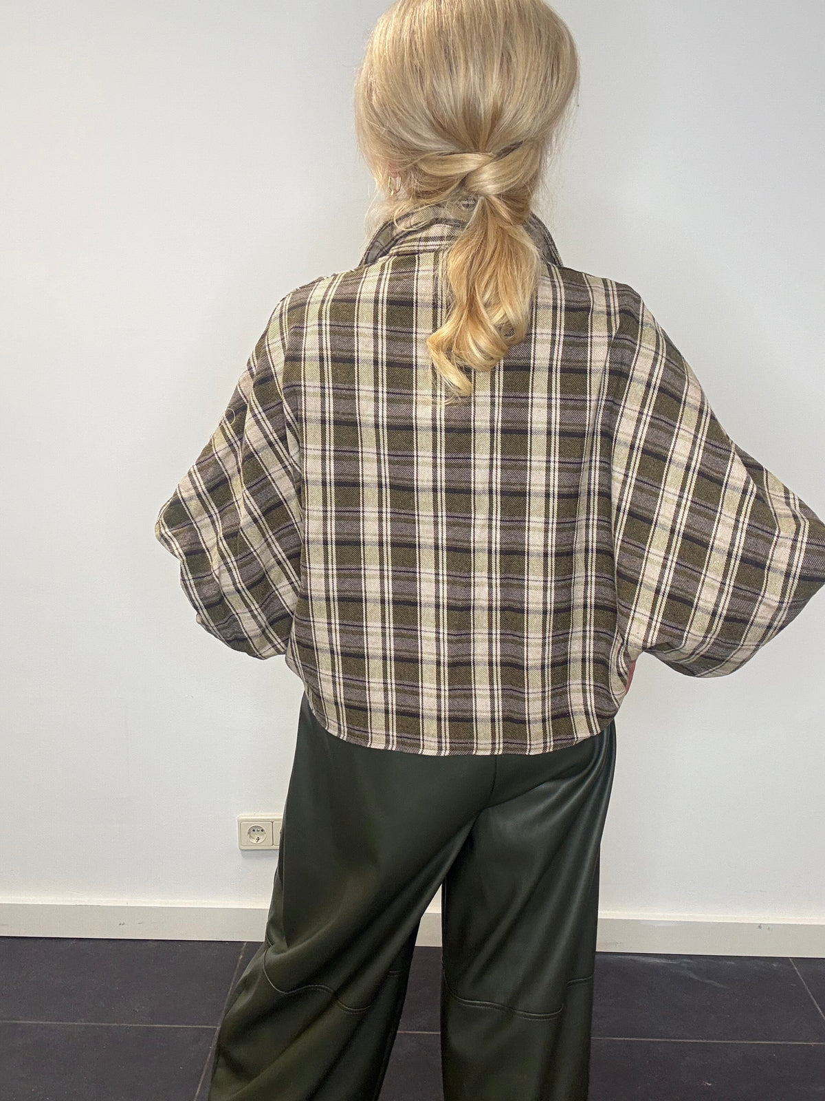 Bluse Emma Mosgrün kariert