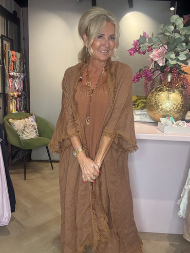 Kimono linnen licht bruin
