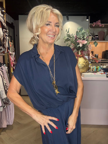 Blouse Emily Ballon donker blauw