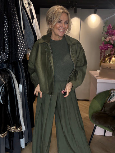 Broek Plooi wijde Pijp