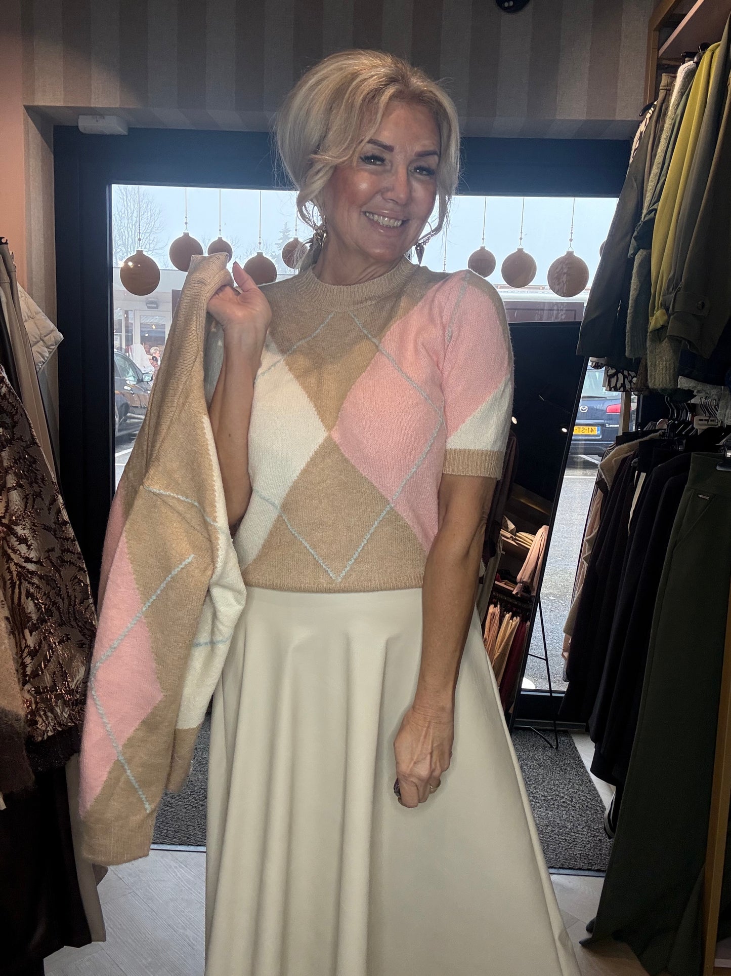 Knitwear vestje college Camel