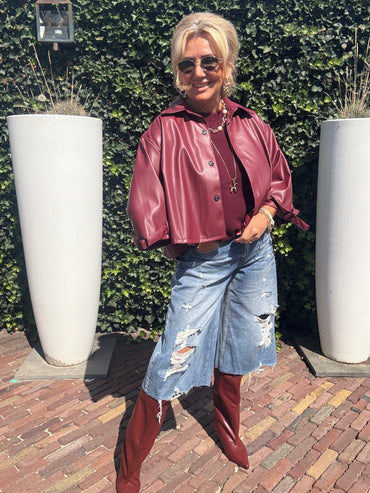 Puh Leatherlook Bordeaux Cape Jasje 🌺