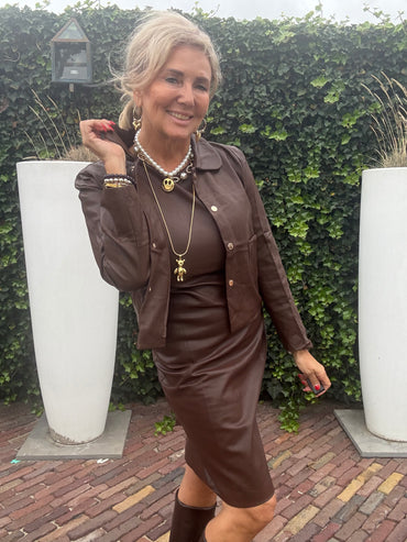 Dress mouwloos Jill Donkerbruin 🤎