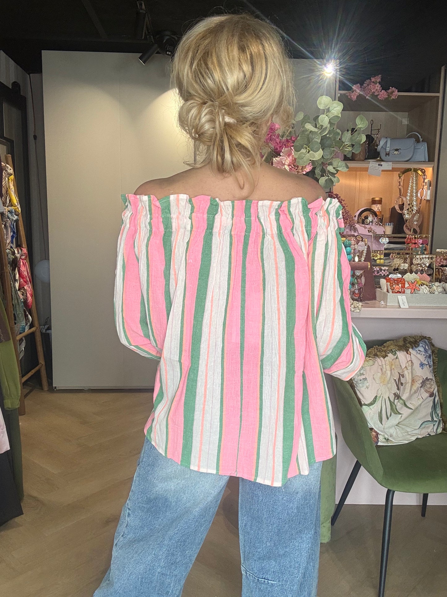 Bluse Sophie Pink Grøn