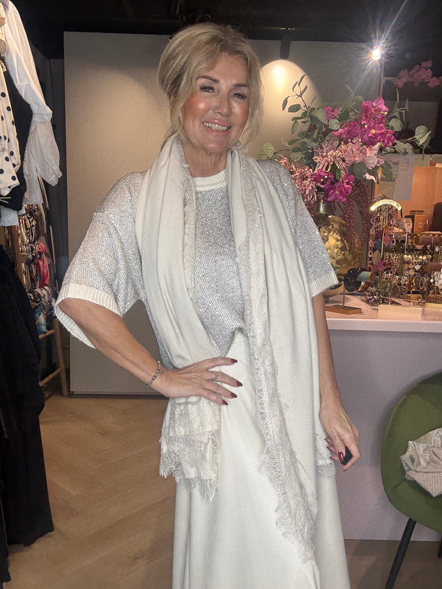 Luxe Knitwear Top Céline Wol Wit