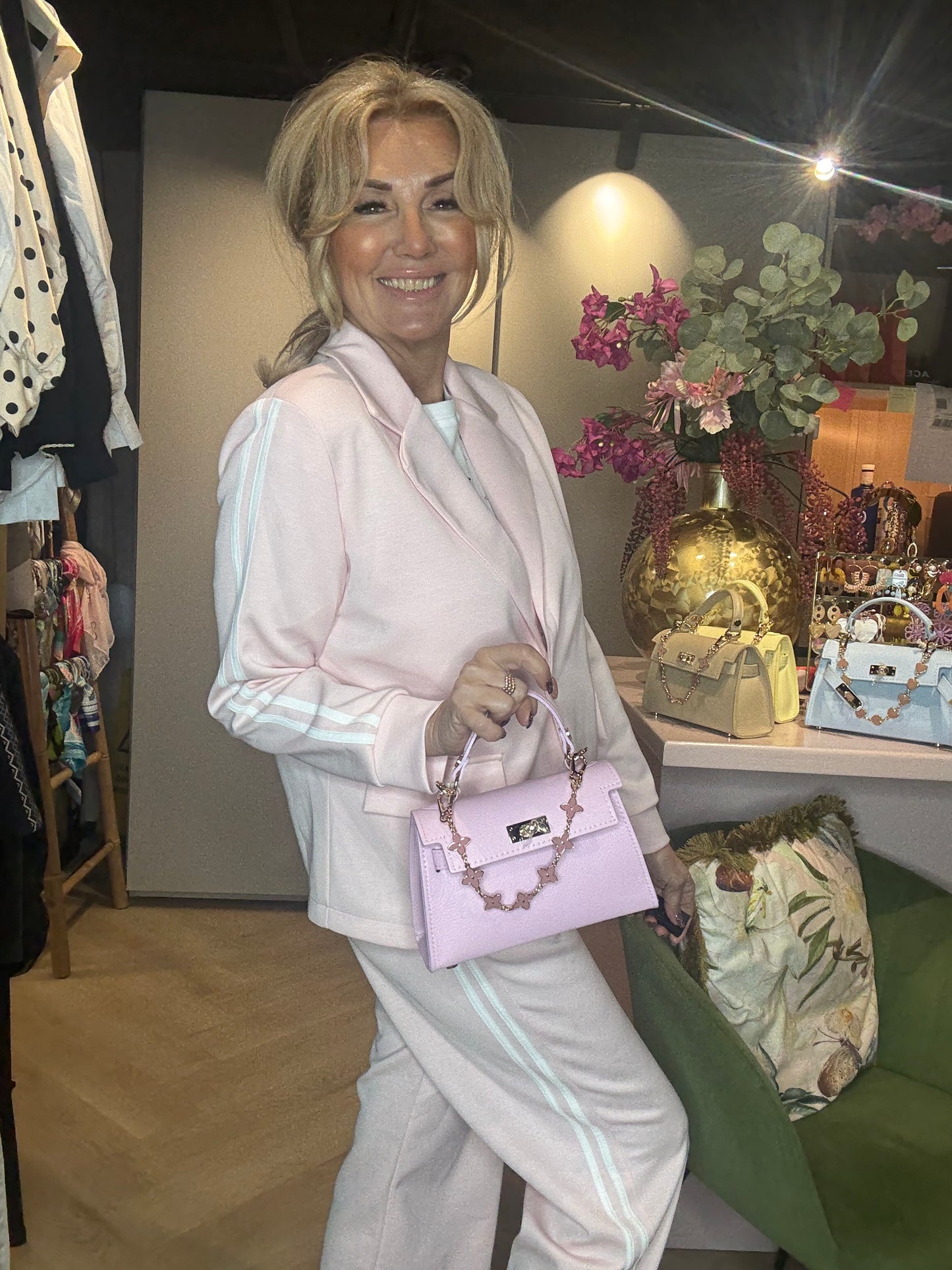 Conjunto cómodo de dos piezas Rose a rayas