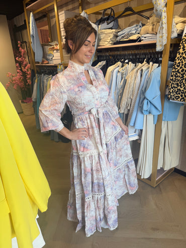 Jurk Romantisch Lila/Roze tinten