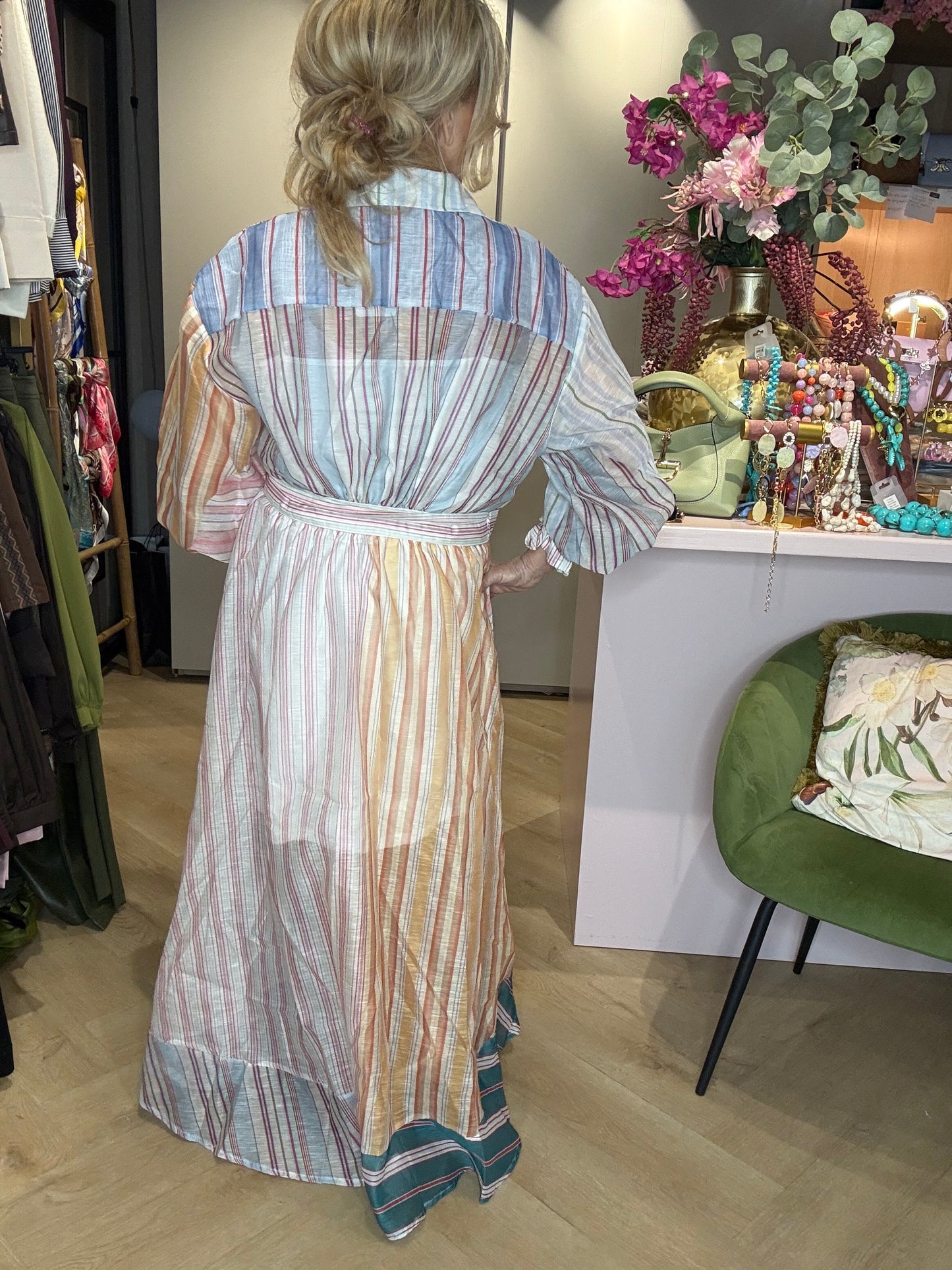 Cross-Over Stripe Dress