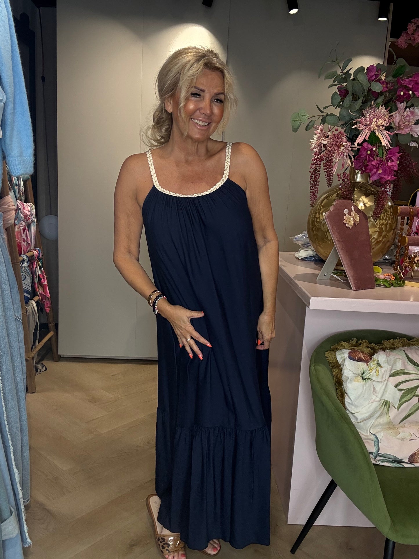 Jurk 🌞 Summer Flowy Dress – Navy🌞
