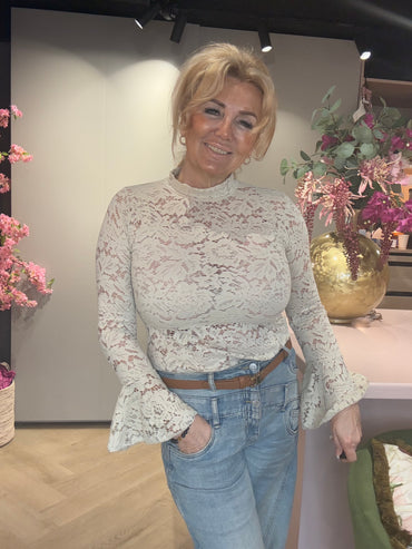 Top Kant Trompetmouw Beige