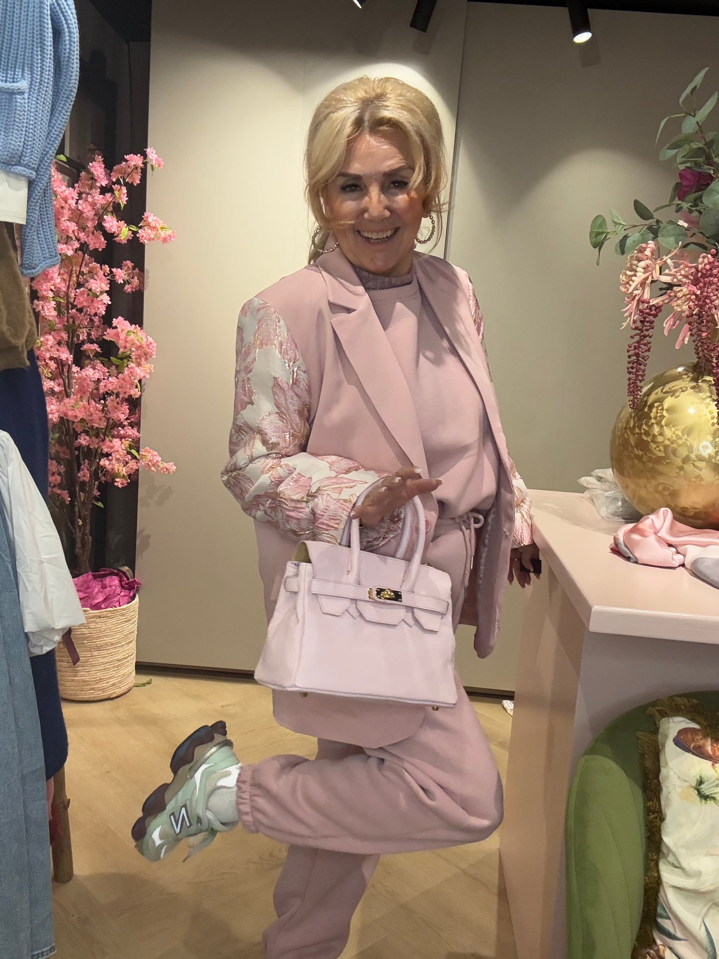 Blazer Brocant Poeder Roze