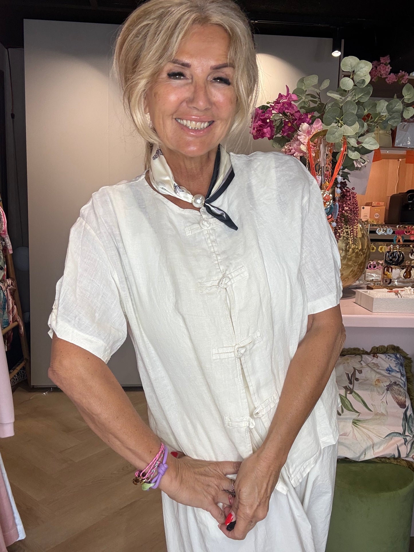 Jasje linnen China off White