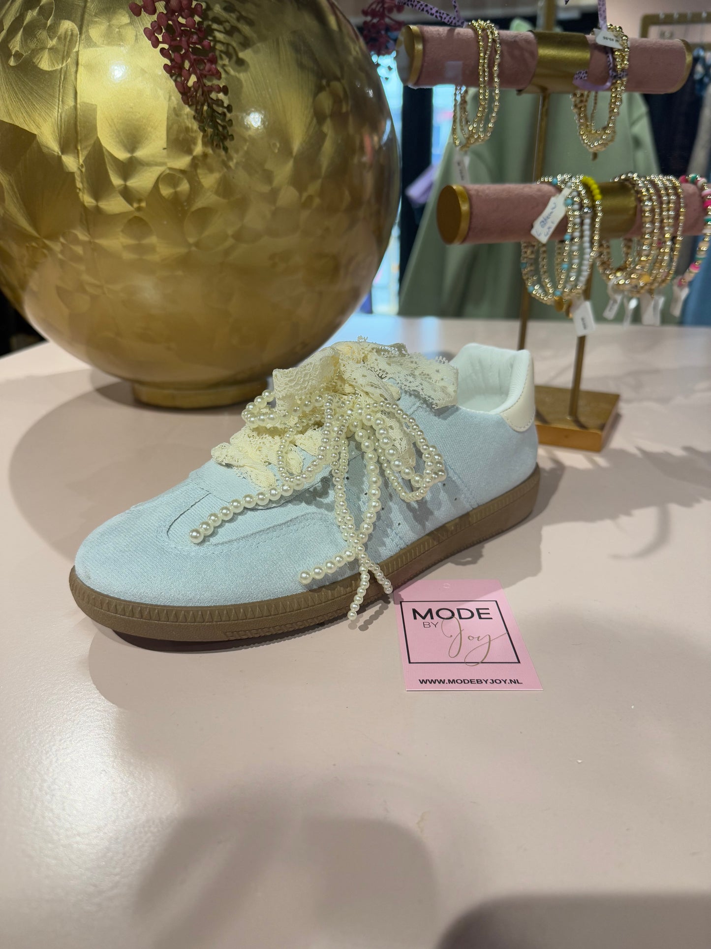 Sneaker pearl babyblauw