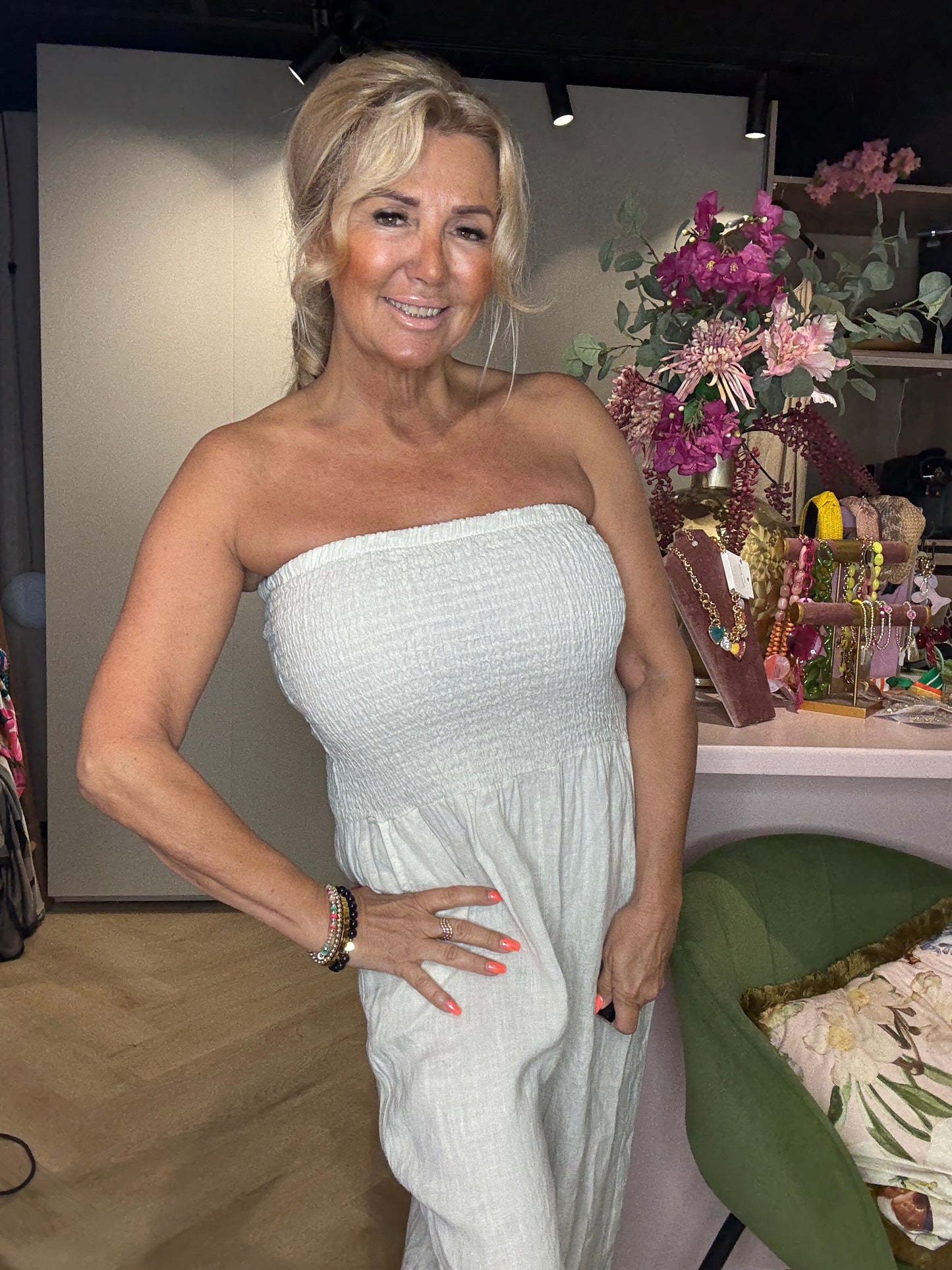 🌿Jumpsuit Strapless ‘Summer Ease’ 🌿 Beige