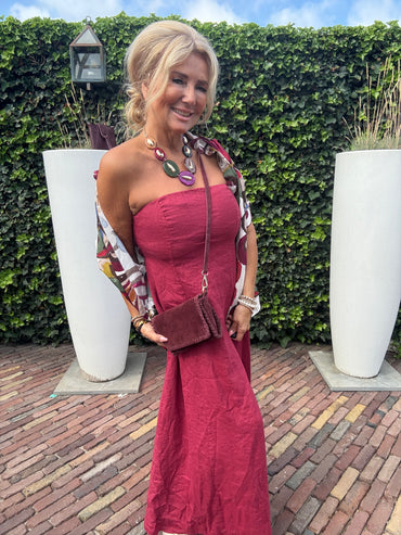 Dress Strapless Bordeaux 🌺