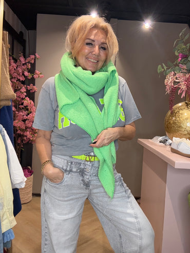 Sjaal met Leren Lusje Groen