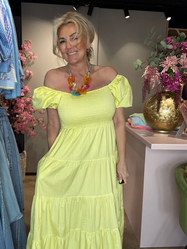 Jurk Tropicana Lime Geel