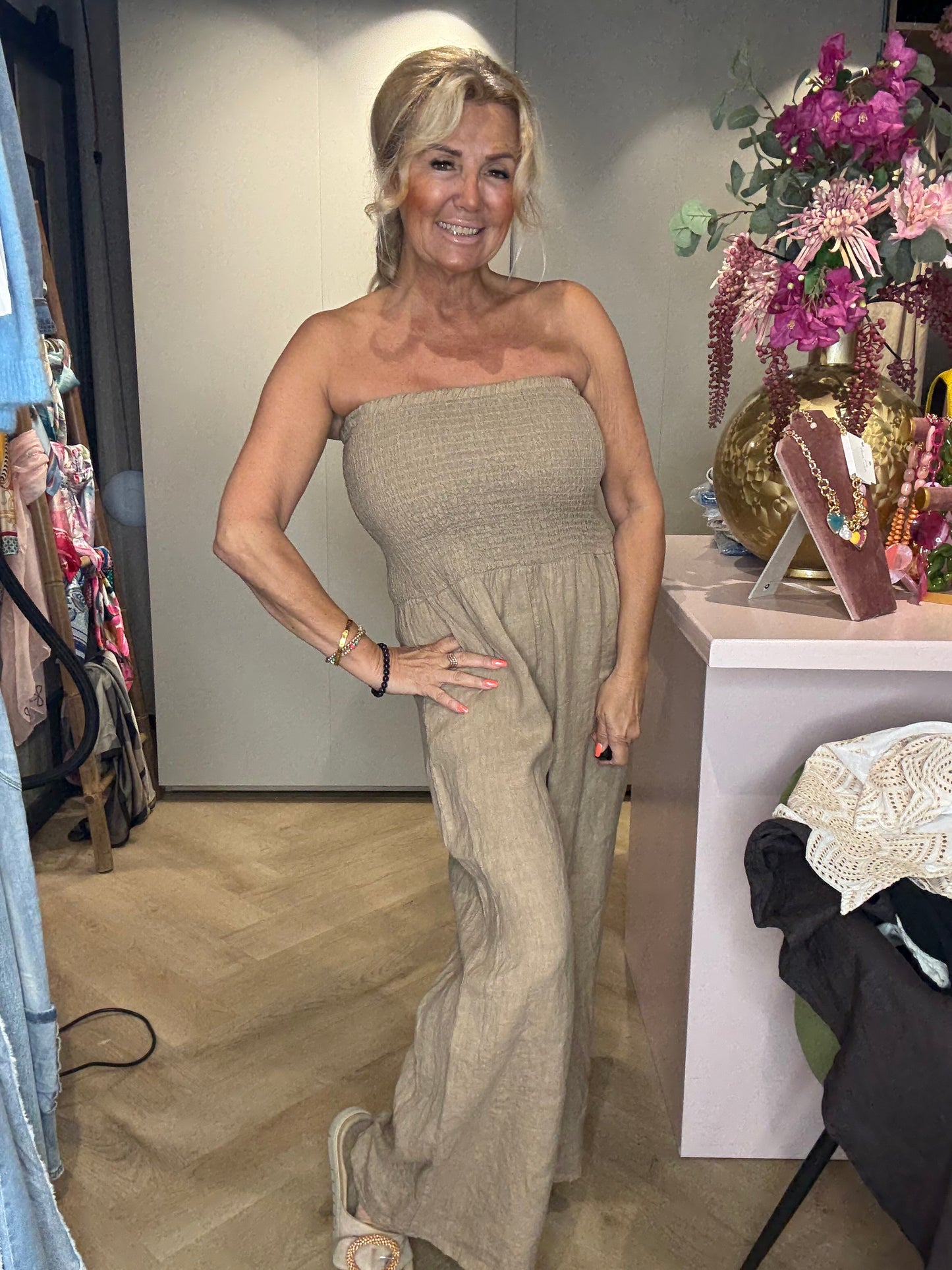 🌿Jumpsuit Strapless ‘Summer Ease’ 🌿 Camel