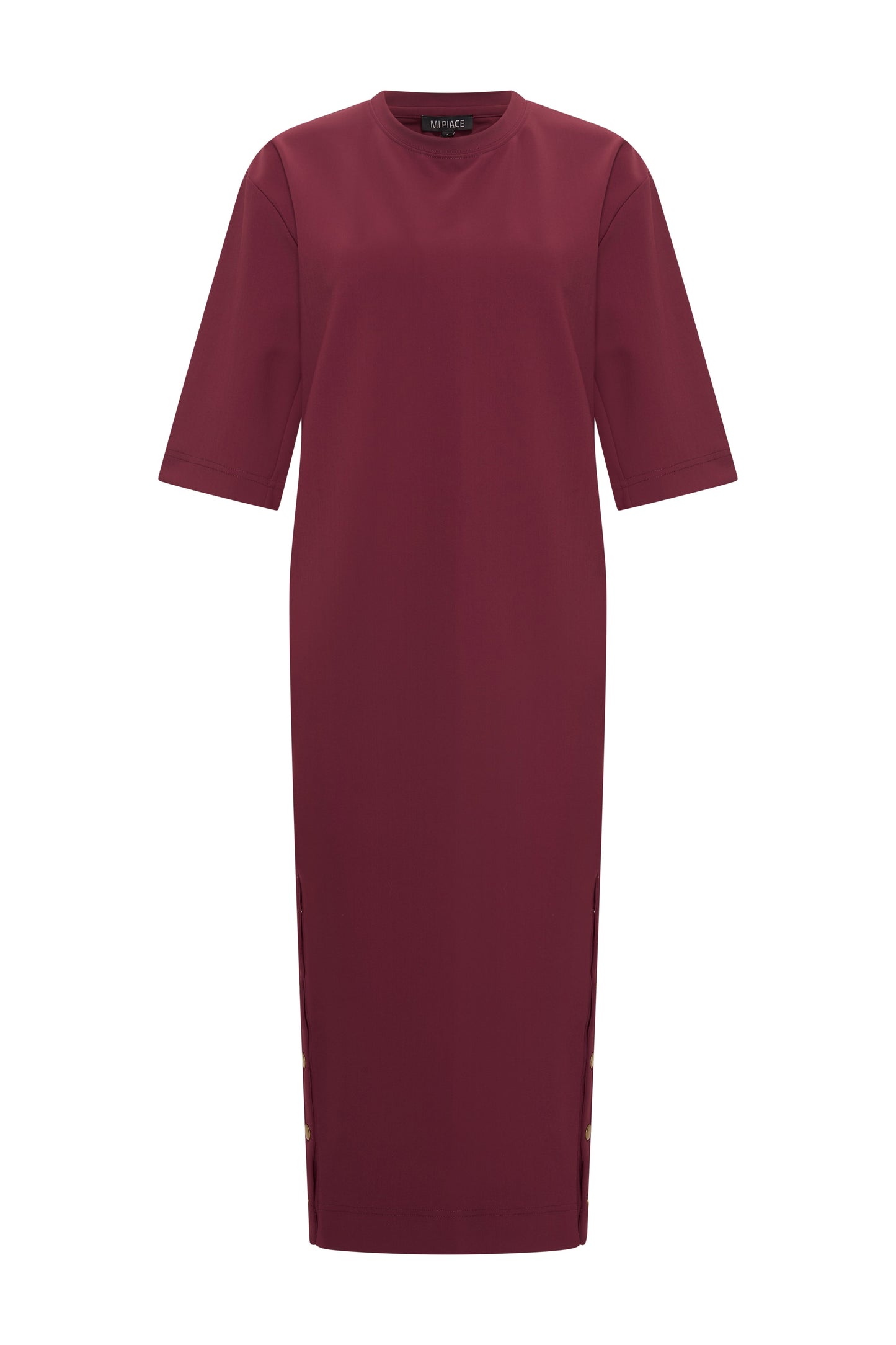 Mi Piace Bonded Travel Jurk Burgundy 202692
