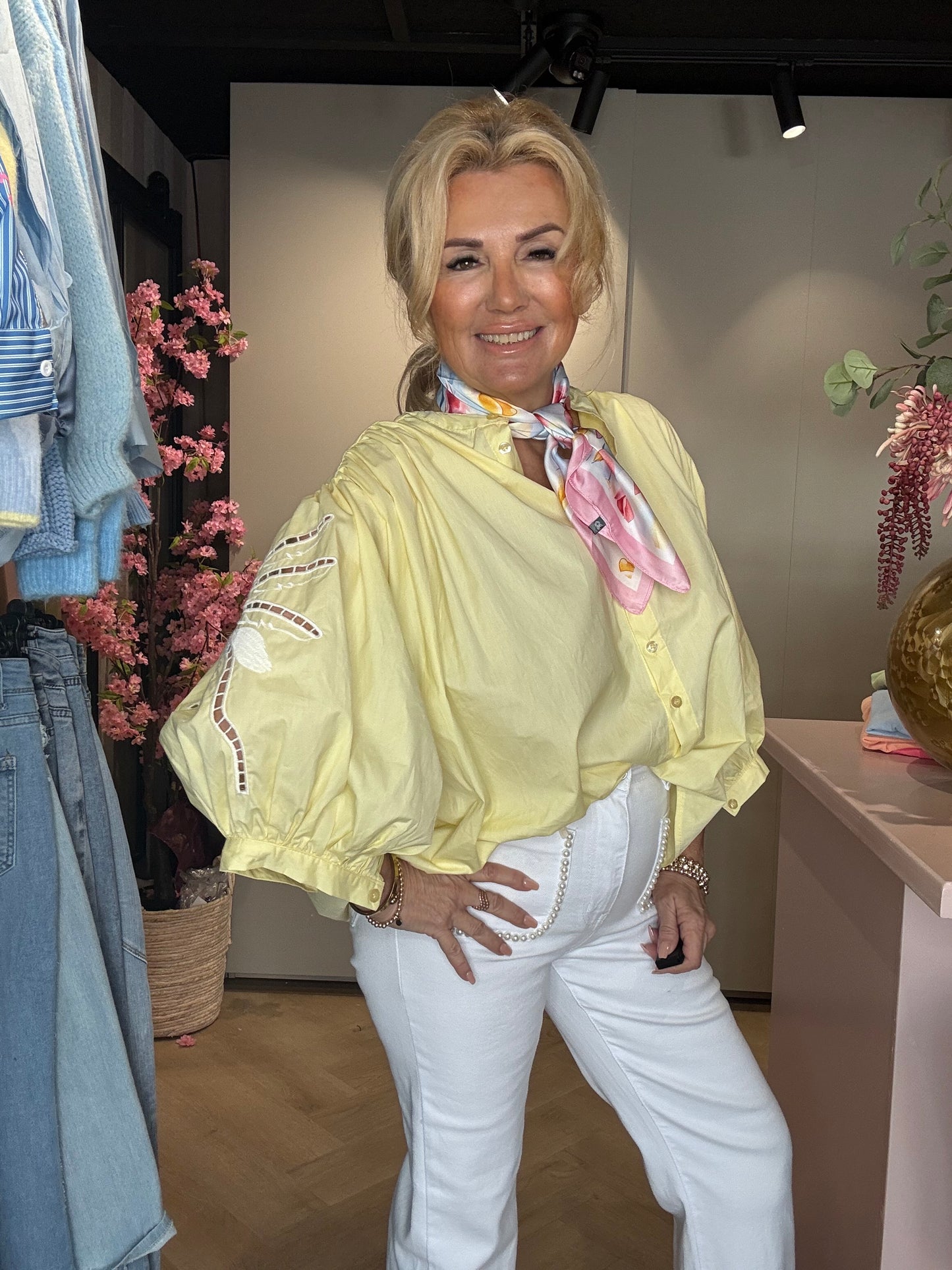 Blouse Palm Geel
