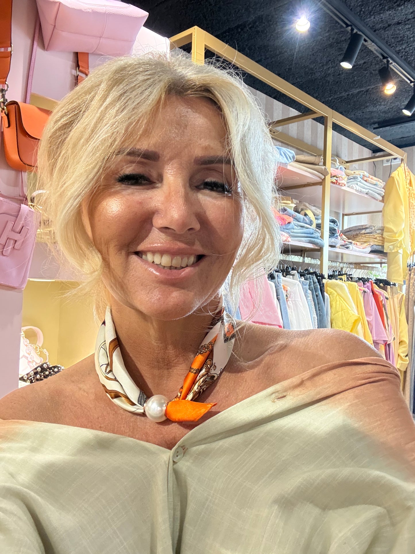 Châle style Hermès orange