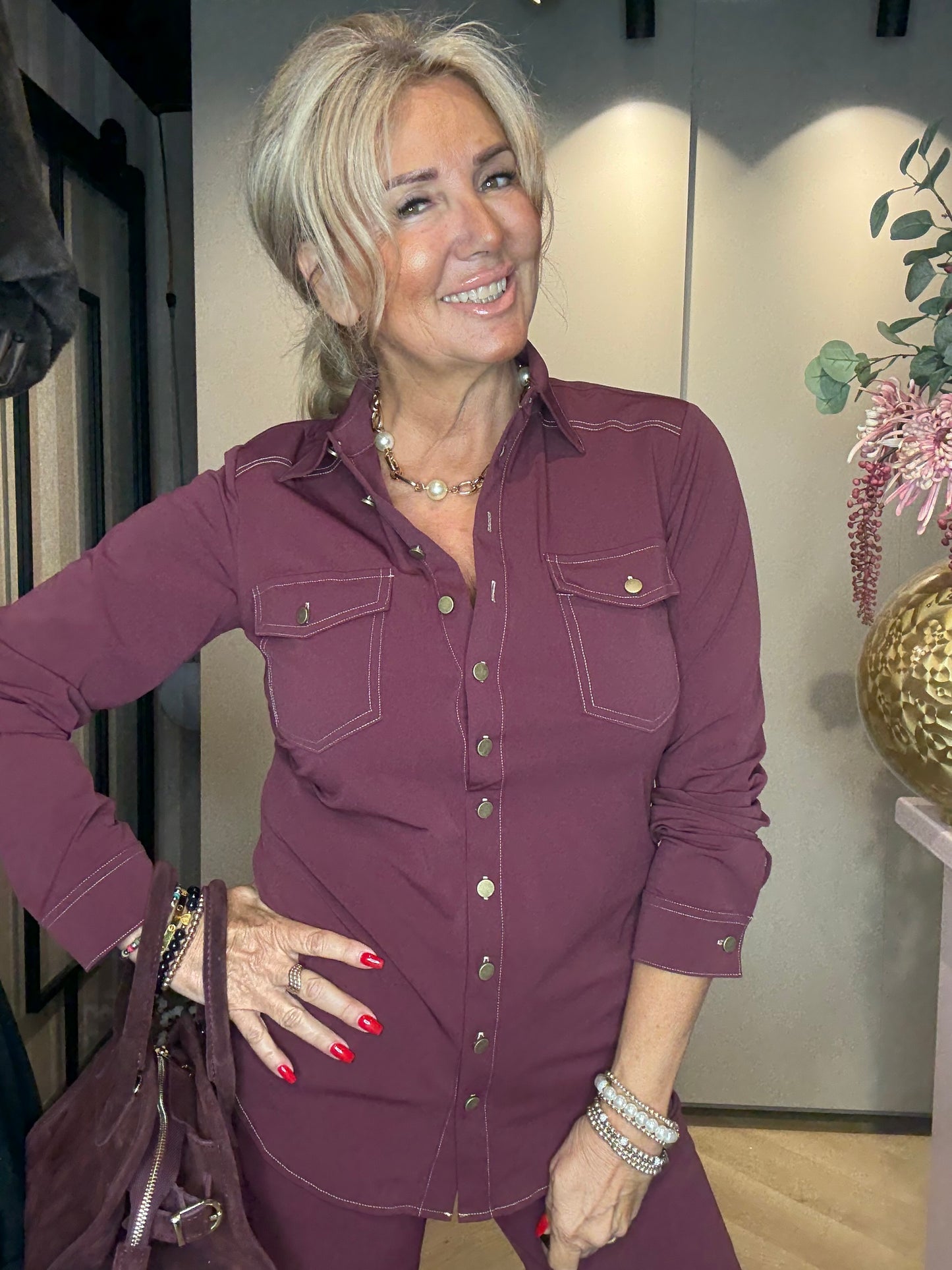 Mi Piace Blouse MP202730 Stitch Burgundy