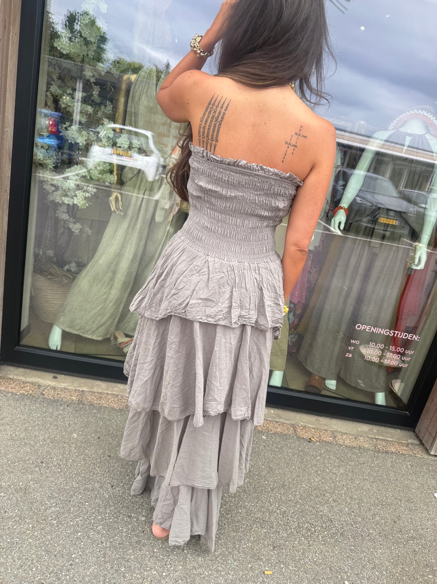 Robe bustier taupe