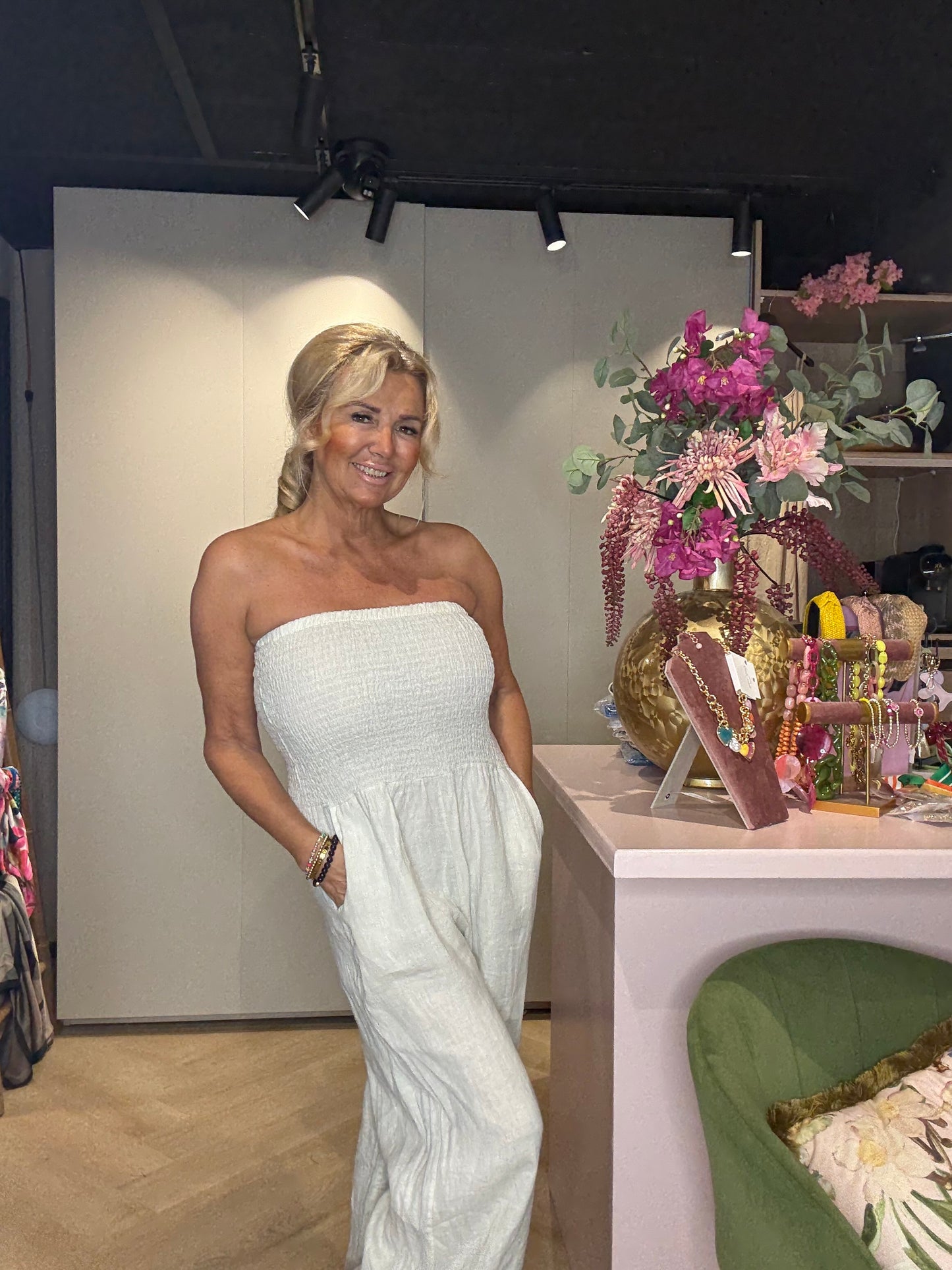 🌿Jumpsuit Strapless ‘Summer Ease’ 🌿 Beige