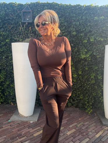 Triple Nine Top Cashmere TR9003 Donker Bruin