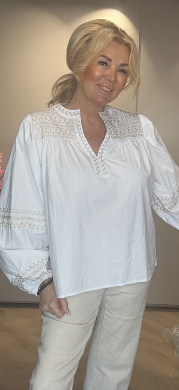 Blouse Gold Stralend Wit
