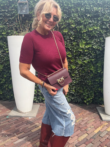 Glitter Knit Top ✨Bordeaux