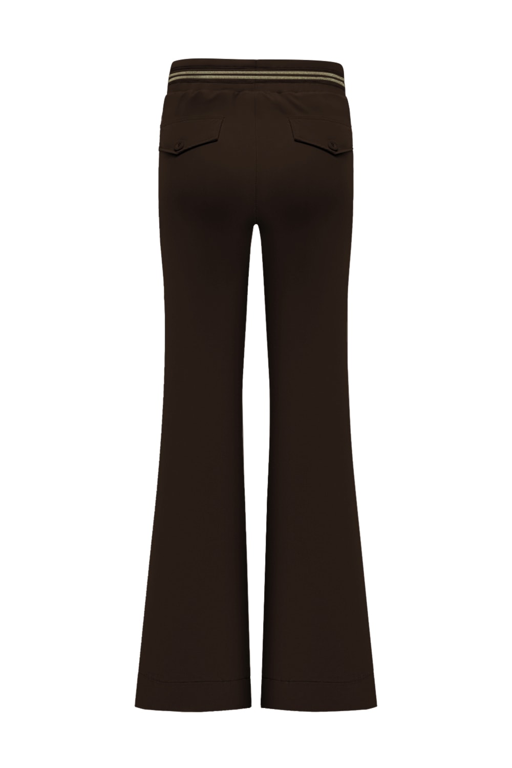 Triple Nine Broek BR2304 Flared with cold Rib Belt Dark Brown
